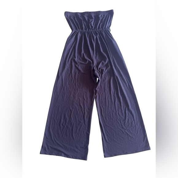 Mia Rose Brand Women’s Jumpsuit wide leg Strapless with pockets elastic waist - Picture 1 of 16